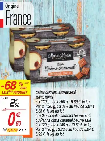 Netto Crème caramel beurre salé marie morin offre