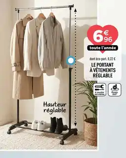 Centrakor Le portant à vêtements réglable offre