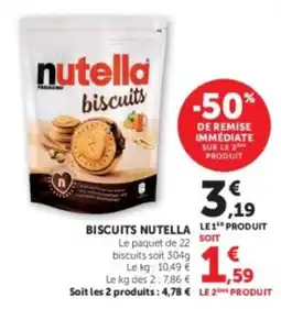 Hyper U Nutella biscuits offre
