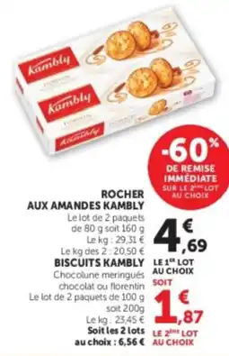 Hyper U Kambly Rocher aux amandes offre