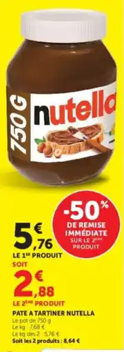Hyper U Nutella Pate a tartiner offre