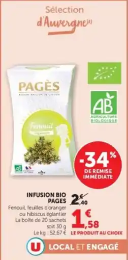 Hyper U PAGES Infusion Bio Fenouil offre