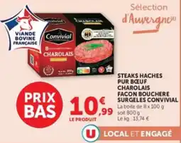 Hyper U Convivial STEAKS HACHES PUR BŒUF CHAROLAIS offre