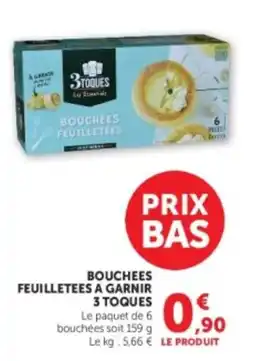 Hyper U 3 TOQUES Bouchees feuilletées offre