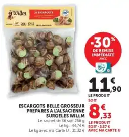 Hyper U Willm Escargots offre