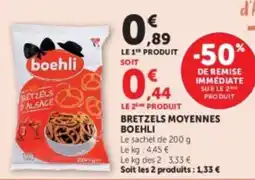 Hyper U boehli Bretzels moyennes offre