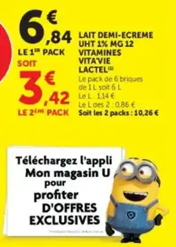 Hyper U LACTEL LAIT DEMI-ECREME offre