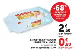 Hyper U HUGGIES Lingette extra care sensitive offre