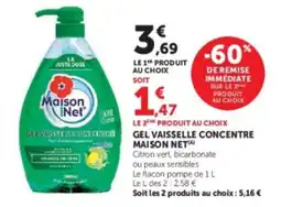 Hyper U Maison Net Gel vaisselle concentré offre