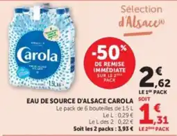 Hyper U Carola EAU DE SOURCE D'ALSACE offre
