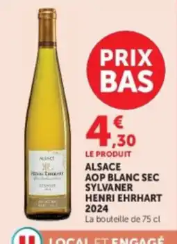 Hyper U HENRI EHRHART ALSACE AOP BLANC SEC SYLVANER offre