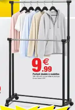 Bazarland Portant double à roulettes offre