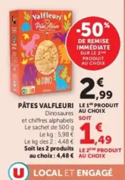 Hyper U Valfleur Pâtes Dino offre
