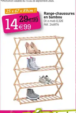 Kandy Range-chaussures en bambou offre