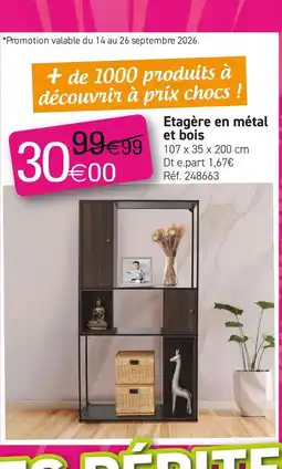 Kandy Etagere en métal et bois offre