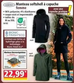 Norma Ellenor - manteau softshell a capuche femme offre