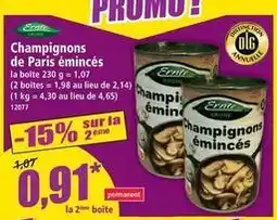 Norma Champignons de paris émincés offre