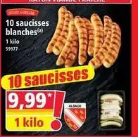 Norma 10 saucisses blanches offre