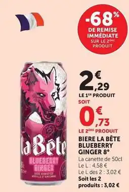 Hyper U La bête - bière blueberry ginger 8° offre