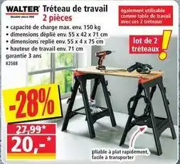 Norma Walter - treteau de travail 2 pièces offre