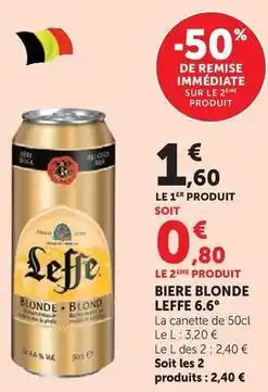 Hyper U Leffe - biere blonde 6.6° offre