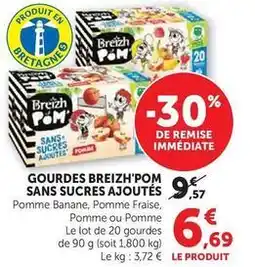 Hyper U Breizh pom - gourdes sans sucres ajoutés offre