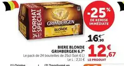 Hyper U Grimbergen - bière blonde 6.7° offre