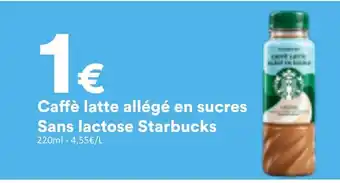 Starbucks Caffè latte allégé en sucres