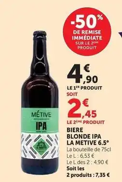 Super U Metive - biere blonde ipa offre