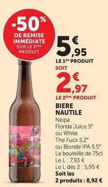 Super U Brasserie nautile - biere offre