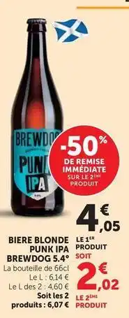 Super U Brewdog - biere blonde punk ipa 5.4 offre