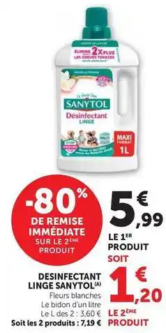 Super U Sanytol - desinfectant linge offre
