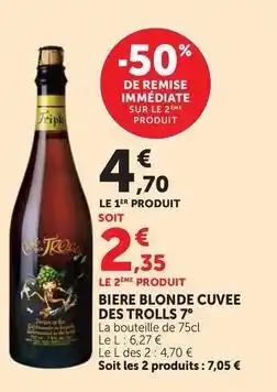 U Express Cuvee des trolls - biere blonde 7% offre