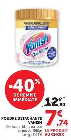 Super U Vanish - poudre detachant offre