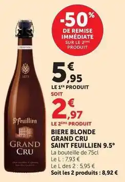 Super U Saint feuillien - biere blonde grand cru offre