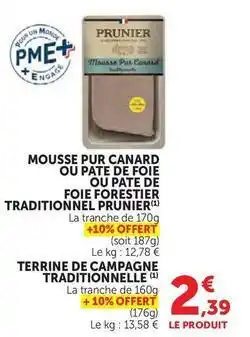U Express Prunier - mousse pur canard traditionnel offre