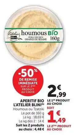 Hyper U Blini - aperitif bio l'atelier offre