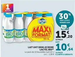 Hyper U Lactel - lait uht demi-ecreme bio offre
