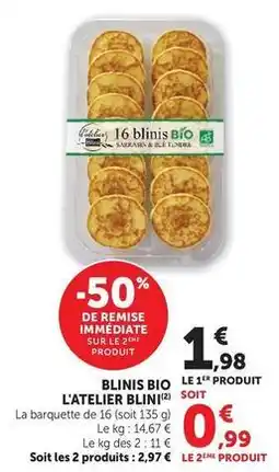 Hyper U Blini - blinis bio l'atelier offre