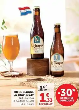 U Express La trappe - biere blonde offre
