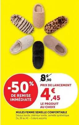 Hyper U Mules femme semelle confortable offre