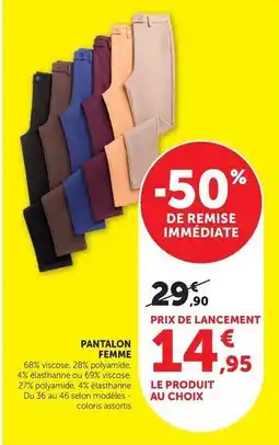Hyper U Pantalon femme offre