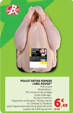 Hyper U Label rouge - poulet entier fermier offre