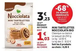 Hyper U U bio - mini tartelettes nocciolata offre