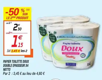Netto Papier toilette doux double epaisseur offre