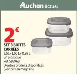 Auchan SET 3 BOITES CARRÉES offre