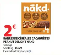 Auchan NAKD BARRES DE CÉRÉALES CACAHUÈTES offre
