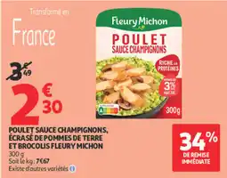 Auchan Fleury michon poulet sauce champignons offre