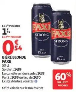 Auchan Faxe bière blonde offre