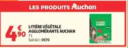 Auchan Auchan Litière végétale agglomérante offre